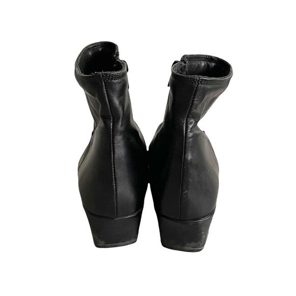 SESTO MEUCCI Italy Leather Insulated Square Toe Winter Ankle Boot Black - Picture 3 of 10